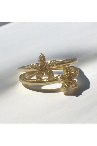 demirosa 1 Pcs Steel Adjustable Stone Stylish Ring