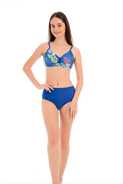 Ruko Maio RUKOMAYO MAVİ YAPRAK DESENLİ OMZUDAN AYAR ASKILI TOPARLAYICI MODEL ...