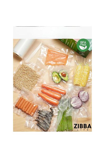 Zibba Life Empty Emptying Bags Embossed 100 Pieces, Size 20x20 Cm , Compatible With Food Emptying