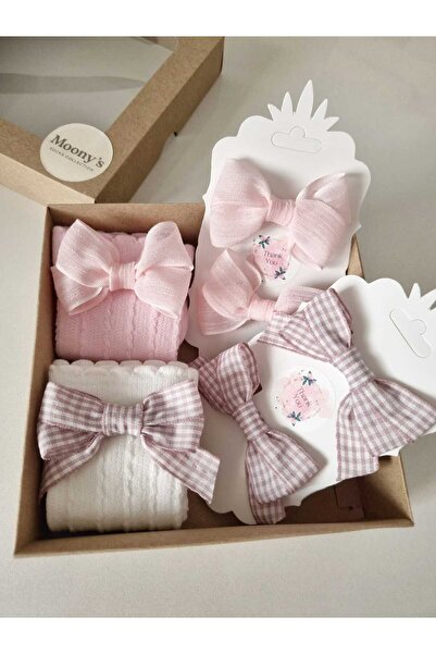 Moonys Socks Collection Kız Bebek ve Çocuk Özel Seri Çorap ve Toka Seti