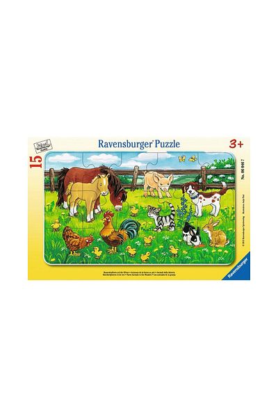 RAVENSBURGER Ravensburger Puzzle - Animals on the Meadow, 15 pieces