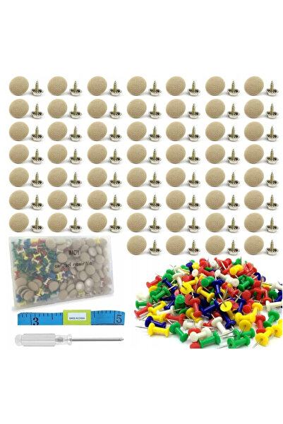 OEM Set de reparații tapițerie auto, nituri, cleme, 70 buc, bej