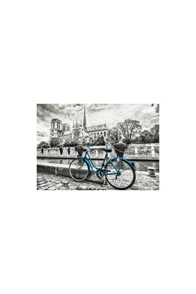 EDUCA Puzzle - Bike Near Notre Dame Coloured B&W, 500 piese