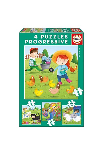 EDUCA Educa Puzzle - Farm Animals, 6/9/12/16 pieces
