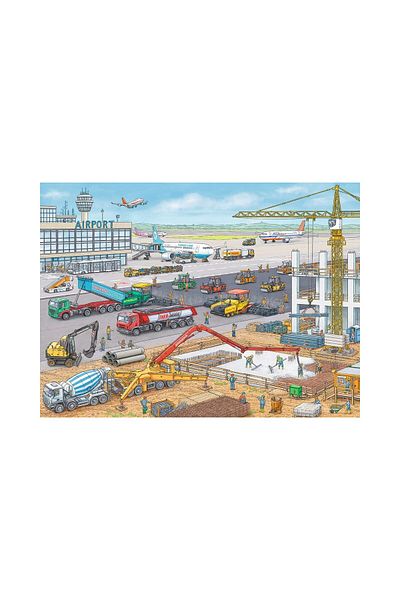 RAVENSBURGER Puzzle Ravensburger - Construction Site at the Airport, 100 pieces XXL