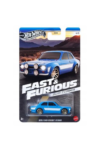 HOT WHEELS Masinuta metalica Hot Wheels, 1970 Ford RS1600, Brian O'Conner Fast and Furious, JBY32, Silve