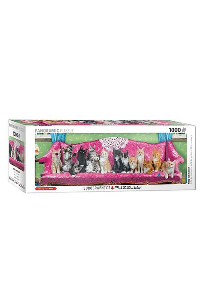Eurographics Jigsaw puzzle 1000 pieces panoramic Eurographics - Kitty Cat Couch