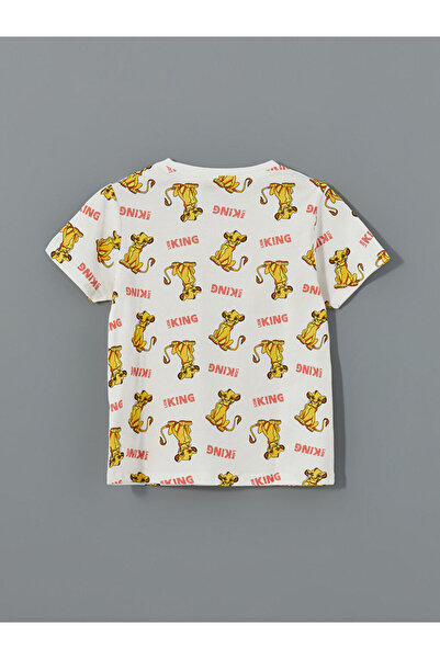 LC Waikiki LCW Kids Ekru Aslan Kral Baskılı Erkek Çocuk Şortlu Pijama Takım