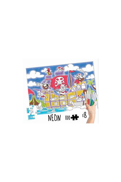 EDUCA Educa Coloring Puzzle - Pirates Colouring Puzzle, 100 pieces