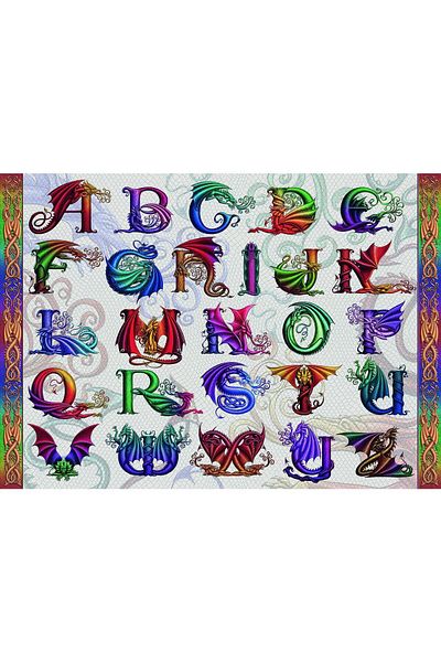 RAVENSBURGER Ravensburger Puzzle - Dragon Alphabet, 1000 pieces