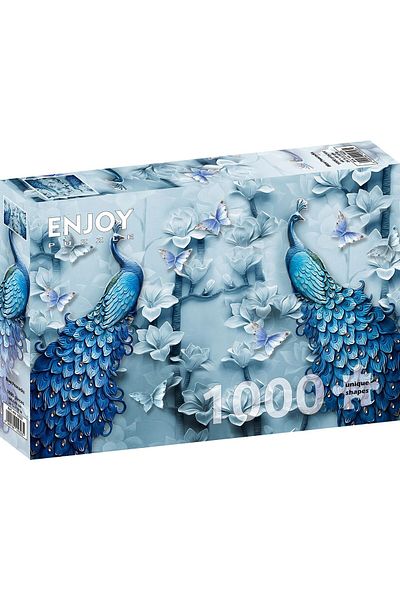 Enjoy Puzzle 1000 pieces Enjoy - Blue Peacocks