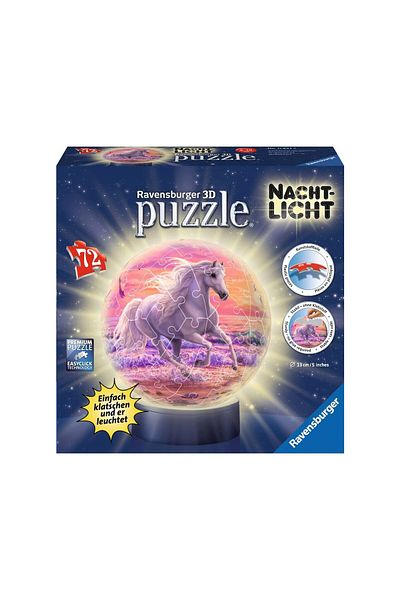 RAVENSBURGER Ravensburger globe puzzle - Horses on the Beach, 72 pieces, with LED