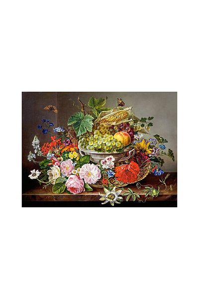 Castorland Puzzle Castorland - Still life with flowers and fruit basket, 2000 pieces