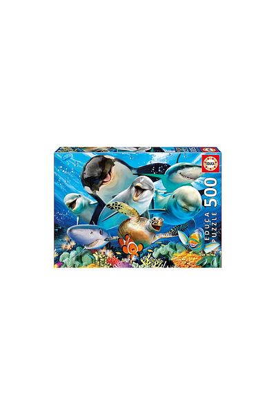 EDUCA Educa Puzzle - Underwater selfies, 500 pieces, includes puzzle glue