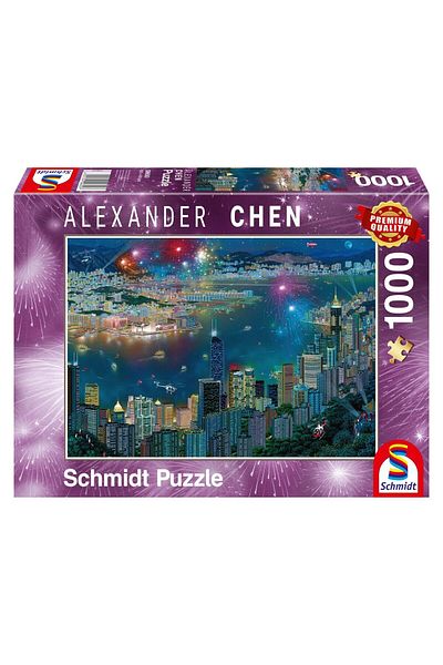 Schmidt Puzzle Schmidt - Alexander Chen: Fireworks Over Hong Kong, 1000 pieces