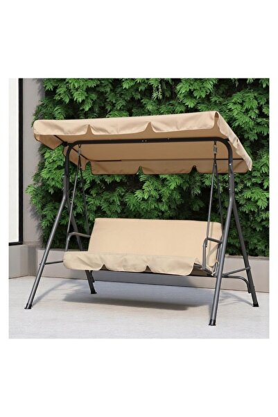 ECARLA Krytá zahradní houpačka, 3 místa k sezení, maximální nosnost 260 kg, béžové polštáře, JollyMag, HO01K