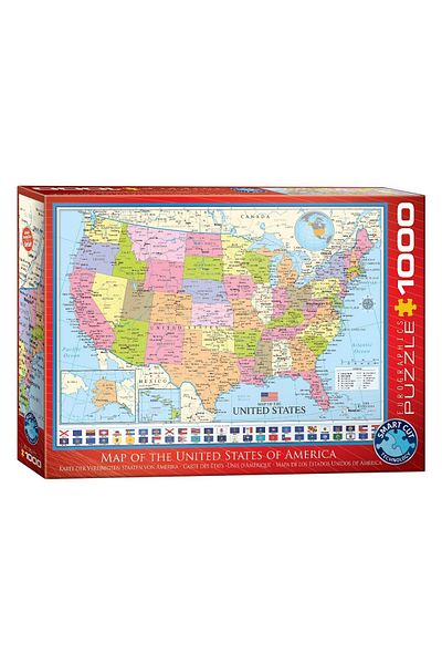 Eurographics Puzzle Eurographics - Map of the US, 1000 pieces