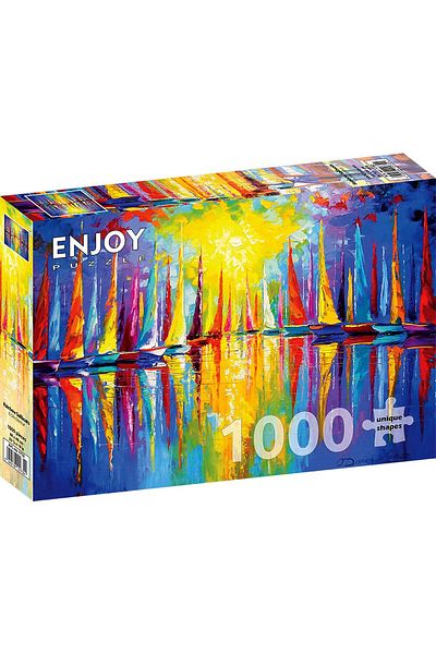 Enjoy Puzzle 1000 pieces ENJOY - Rainbow Sailboats
