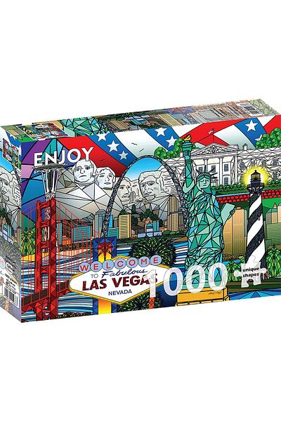 Enjoy Puzzle 1000 pieces ENJOY - American Landmarks Collage