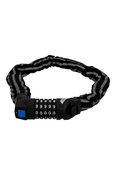 Fischer Anti-Theft Bicycle Reflective Chain, With Code, Length 80 Cm, Steel Link Thickness 8 Mm