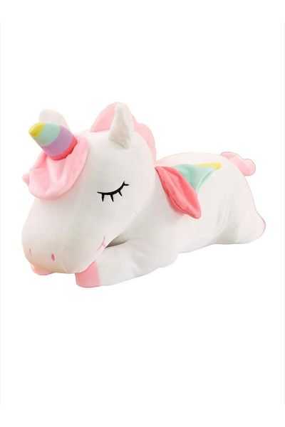 OEM Jucarie plus unicorn alb catifelat, tip perna 20cm