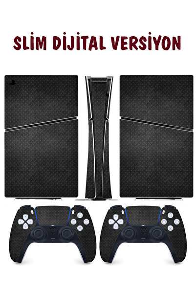 KT Decor Siyah Metal Yüzey Playstation 5 Full Sticker Kaplama Seti