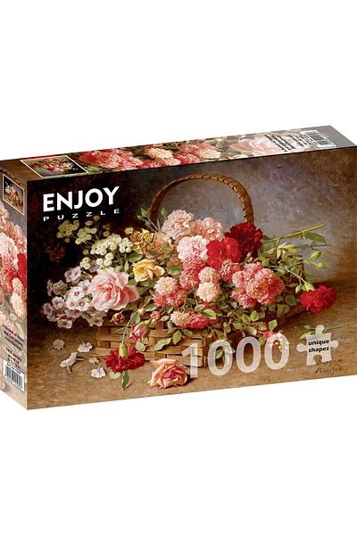 Enjoy Puzzle 1000 pieces Enjoy - Hans Buchner: A Basket of Roses and Carnations