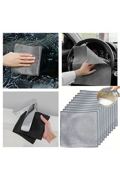 div Set of 3 magic cloths + 3 abrasive fiber dishcloths