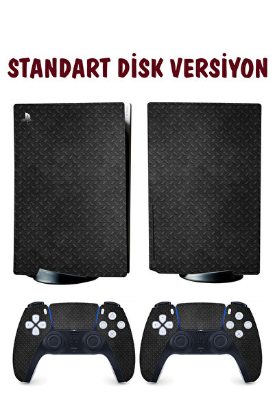 KT Decor Siyah Metal Yüzey Playstation 5 Full Sticker Kaplama Seti