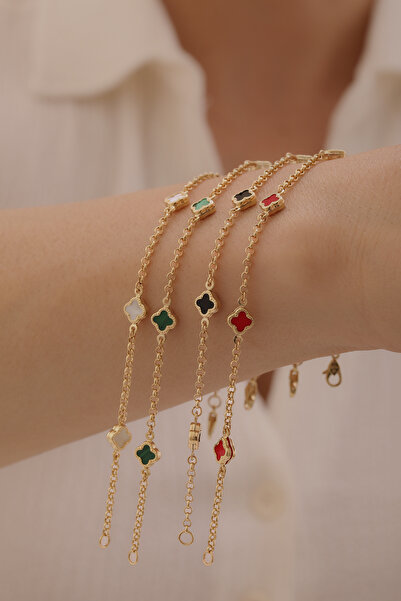 YAVUZ KUYUMCULUK 14 Ayar Altın Beşli Yonca Bileklik