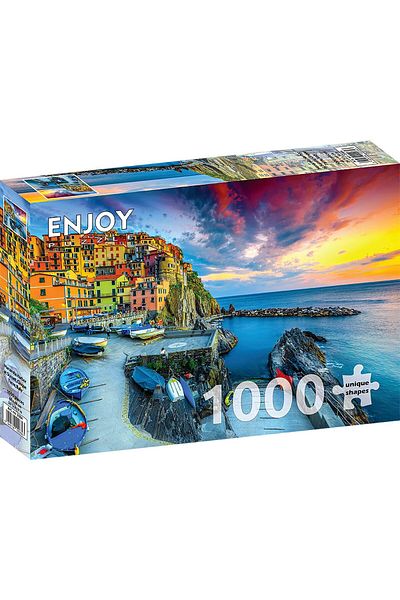 Enjoy Puzzle 1000 pieces ENJOY - Manarola Harbor at Sunset, Cinque Terre, Italy