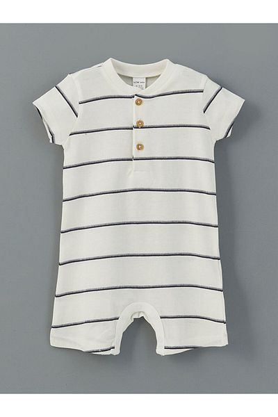 LC Waikiki New Season Crew Neck Baby Boy Combed Cotton Jumpsuit - S5Et61Z1