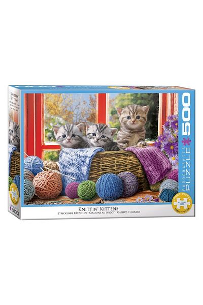 Eurographics Eurographics Puzzle - Knittin' Kittens, 500 pieces XXL