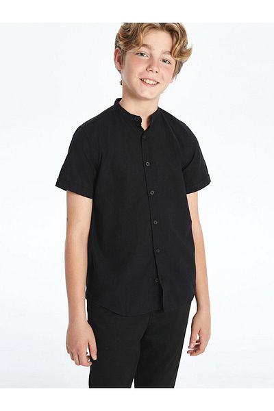 LC Waikiki Black Judge Collar Boy's Shirt