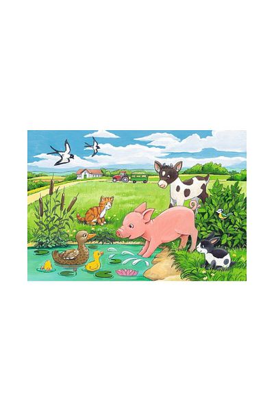 RAVENSBURGER Ravensburger Puzzle - Farm Animals, 2x12 pieces