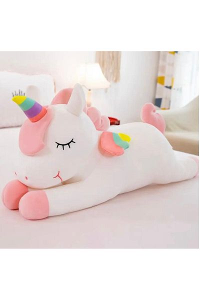 OEM Jucarie plus unicorn alb catifelat, tip perna 20cm
