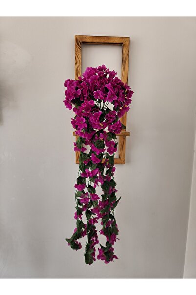 LUZAB Saksı Dahil Duvar Süsü Yapay Çiçek Sarkan Begonvil Menekşe Sarmaşık Çiçeği Mor