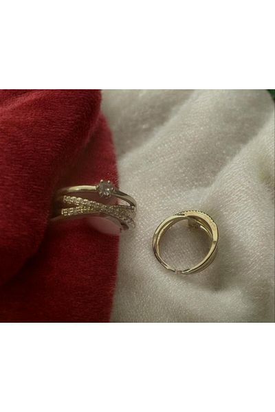 demirosa 1 Pcs Steel Adjustable Stone Stylish Ring