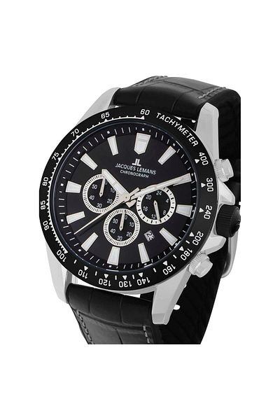 Jacques Lemans Ανδρικό Ρολόι Jacques Lemans 1-2140A, Quartz, 48mm, 10ATM
