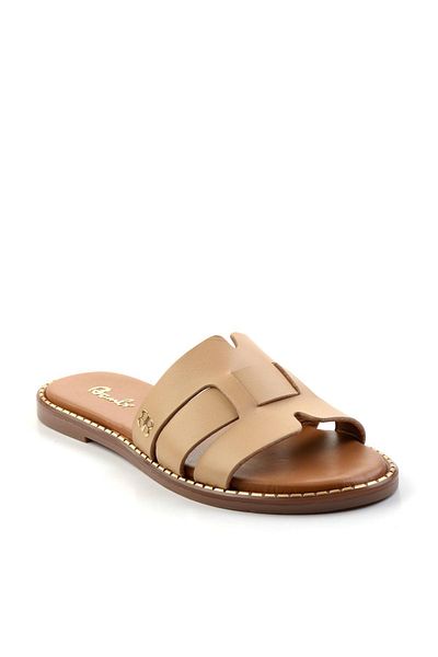 Bambi Nude Leather Women's Slippers K04073101903