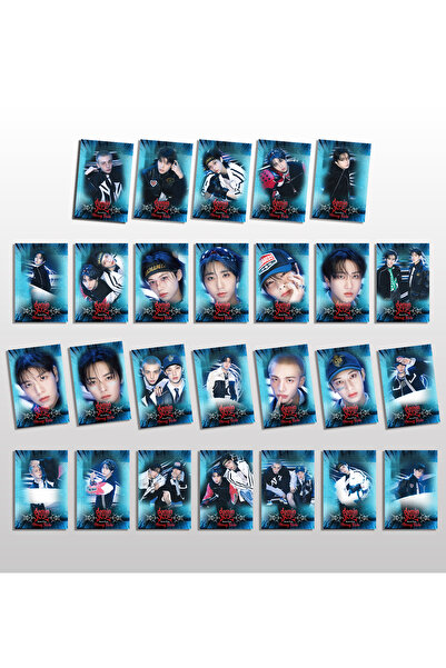 Güneş Kırtasiye Stray Kids Domin Ate 27 Adet Fotokart Kpop Kart Set 300gr Parlak Kuşe Kağıdına Basılmıştır