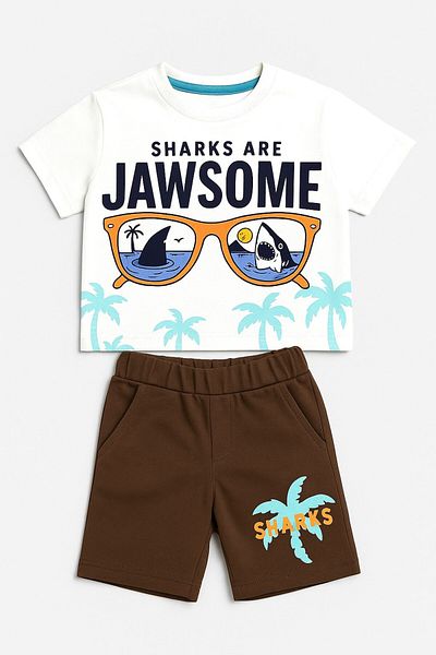SeaBubbles Palm Tree Boy Shorts Set