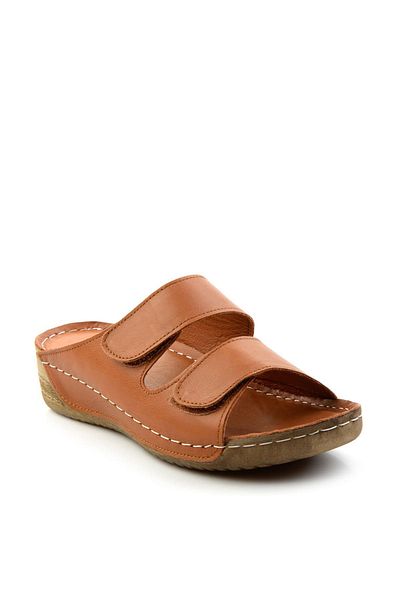 Bambi Taba Leather Women's Slippers K04331023203
