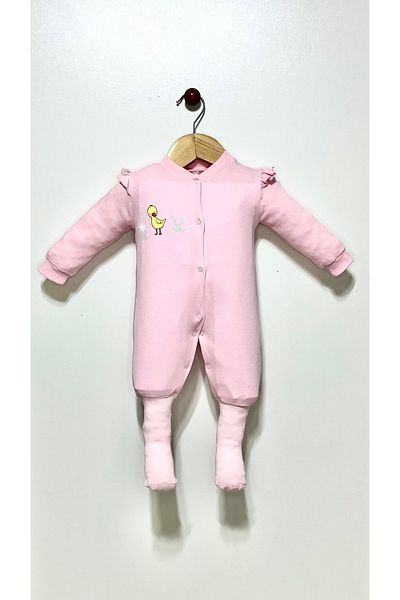 Kocaman Bebe Baby Girl Duck Printed Socks Jumpsuit