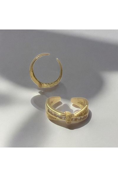 demirosa 1 Pcs Steel Adjustable Stone Stylish Ring