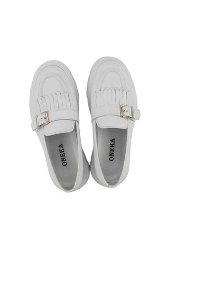 Oneka Shoes 130825Pty9659 Men's Casual Tassel White Aniline