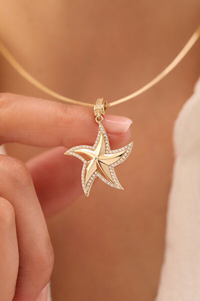YAVUZ KUYUMCULUK 14 Ayar Altın Küp Zincir Deniz Yıldızı Kolye