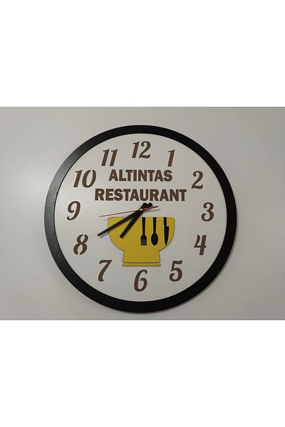 mrchediyesepeti Wall Clock with Custom Name Written on It for Restaurant Food Sector ***Work Place