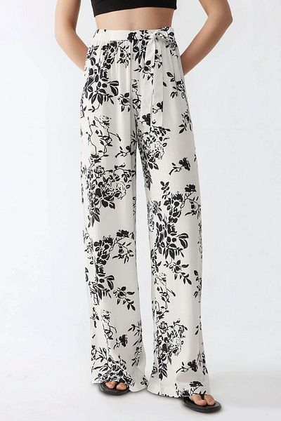 Hiccup Wide Leg Patterned Trousers