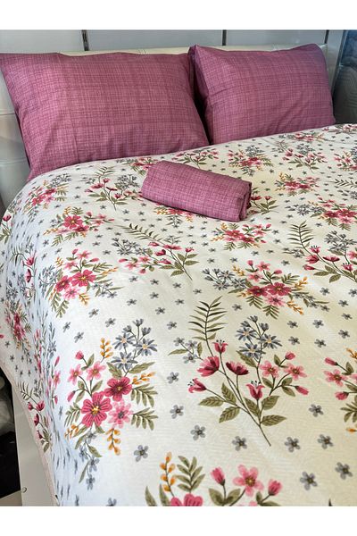 ŞENER HOME Pigeon Patterned Sheet Elastic Single Pique Set